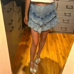 Mother Denim Ruffle Skirt
